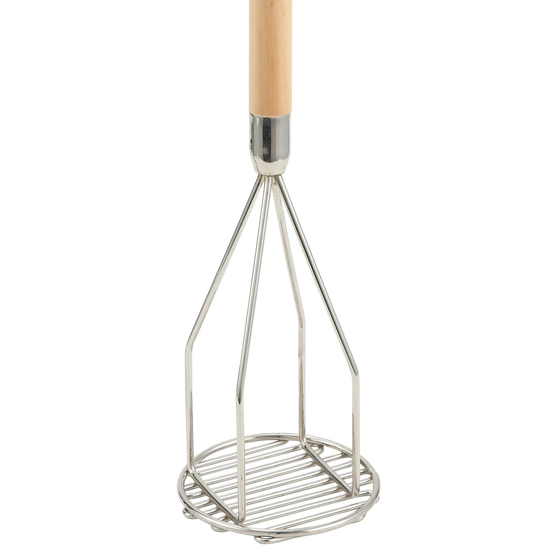 Winco PTM-18R to 24S, Round/Square, Wood Hdl Chrome Potato Masher, EA