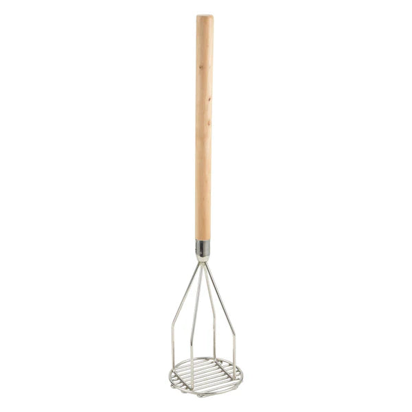 Winco PTM-18R to 24S, Round/Square, Wood Hdl Chrome Potato Masher, EA