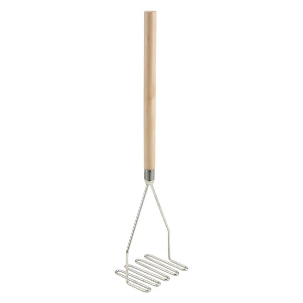 Winco PTM-18R to 24S, Round/Square, Wood Hdl Chrome Potato Masher, EA