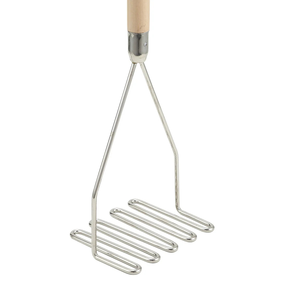 Winco PTM-18R to 24S, Round/Square, Wood Hdl Chrome Potato Masher, EA