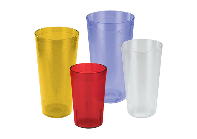 Winco PTP-05A to PTP-32R 5oz to 32oz Amber, Blue, Clear, Red Pebbled Tumblers