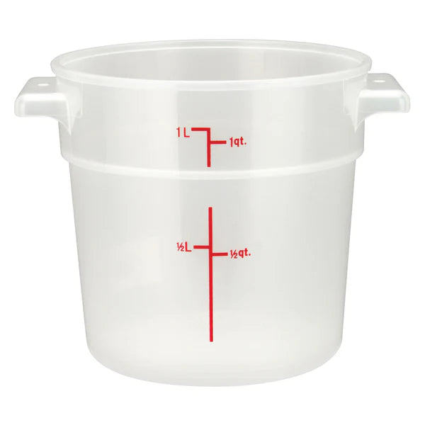 Winco PTRC-1 to 8, 1qt-22qt Translucent PP Round Storage Container, EA