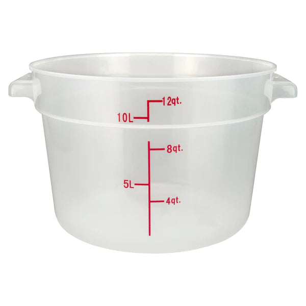 Winco PTRC-1 to 8, 1qt-22qt Translucent PP Round Storage Container, EA