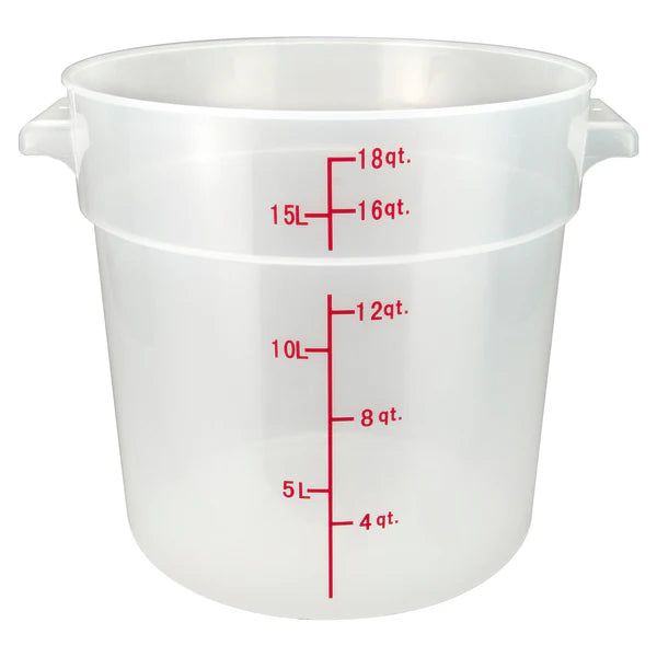 Winco PTRC-1 to 8, 1qt-22qt Translucent PP Round Storage Container, EA