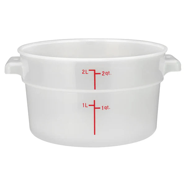 Winco PTRC-1 to 8, 1qt-22qt Translucent PP Round Storage Container, EA