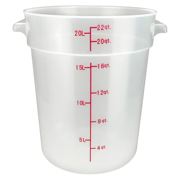 Winco PTRC-1 to 8, 1qt-22qt Translucent PP Round Storage Container, EA