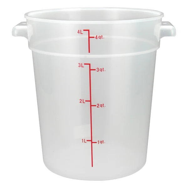 Winco PTRC-1 to 8, 1qt-22qt Translucent PP Round Storage Container, EA