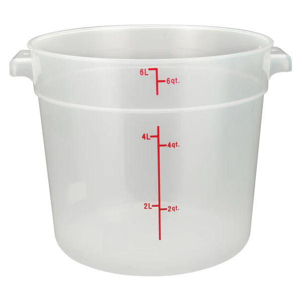 Winco PTRC-1 to 8, 1qt-22qt Translucent PP Round Storage Container, EA