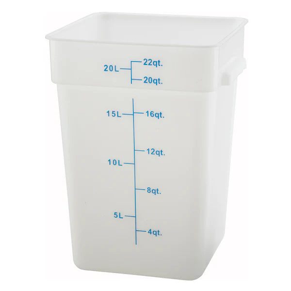 Winco PTSC-12 to 8, 4-22qt Translucent PP Square Storage Container, EA