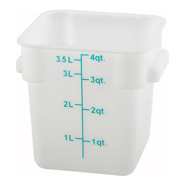 Winco PTSC-12 to 8, 4-22qt Translucent PP Square Storage Container, EA