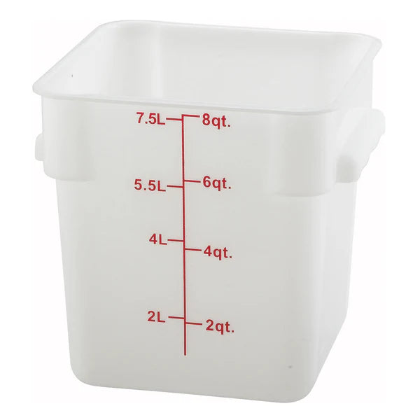 Winco PTSC-12 to 8, 4-22qt Translucent PP Square Storage Container, EA
