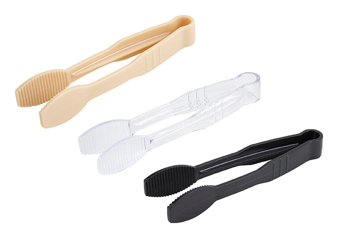 Winco PUTF-6B to PUTF-6K 6" Beige, Clear and Black, PC Flat Tong