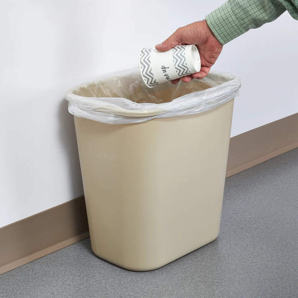 Winco PWR-28BE to 41K, 28-41 Qt Rectangular LDPE Wastebaskets, EA