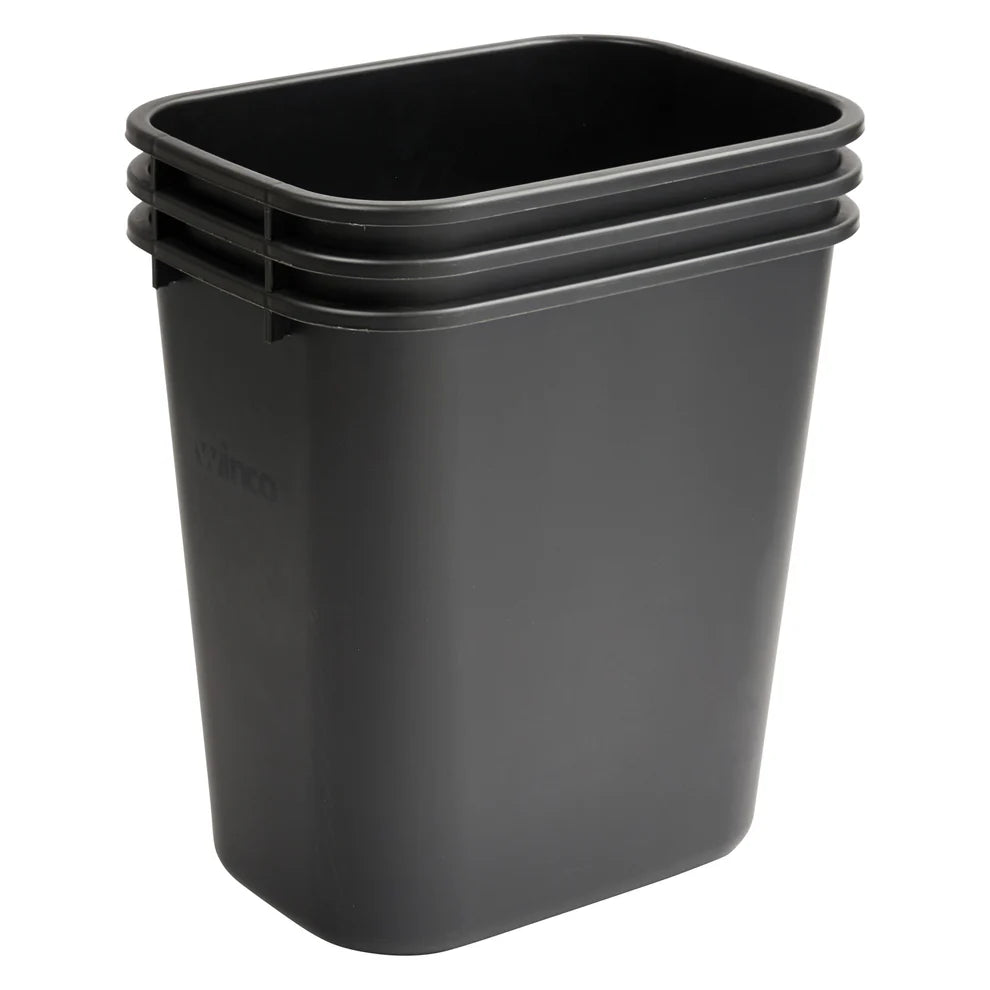 Winco PWR-28BE to 41K, 28-41 Qt Rectangular LDPE Wastebaskets, EA