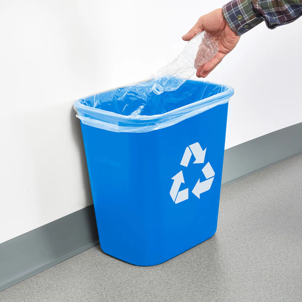Winco PWR-28BE to 41K, 28-41 Qt Rectangular LDPE Wastebaskets, EA