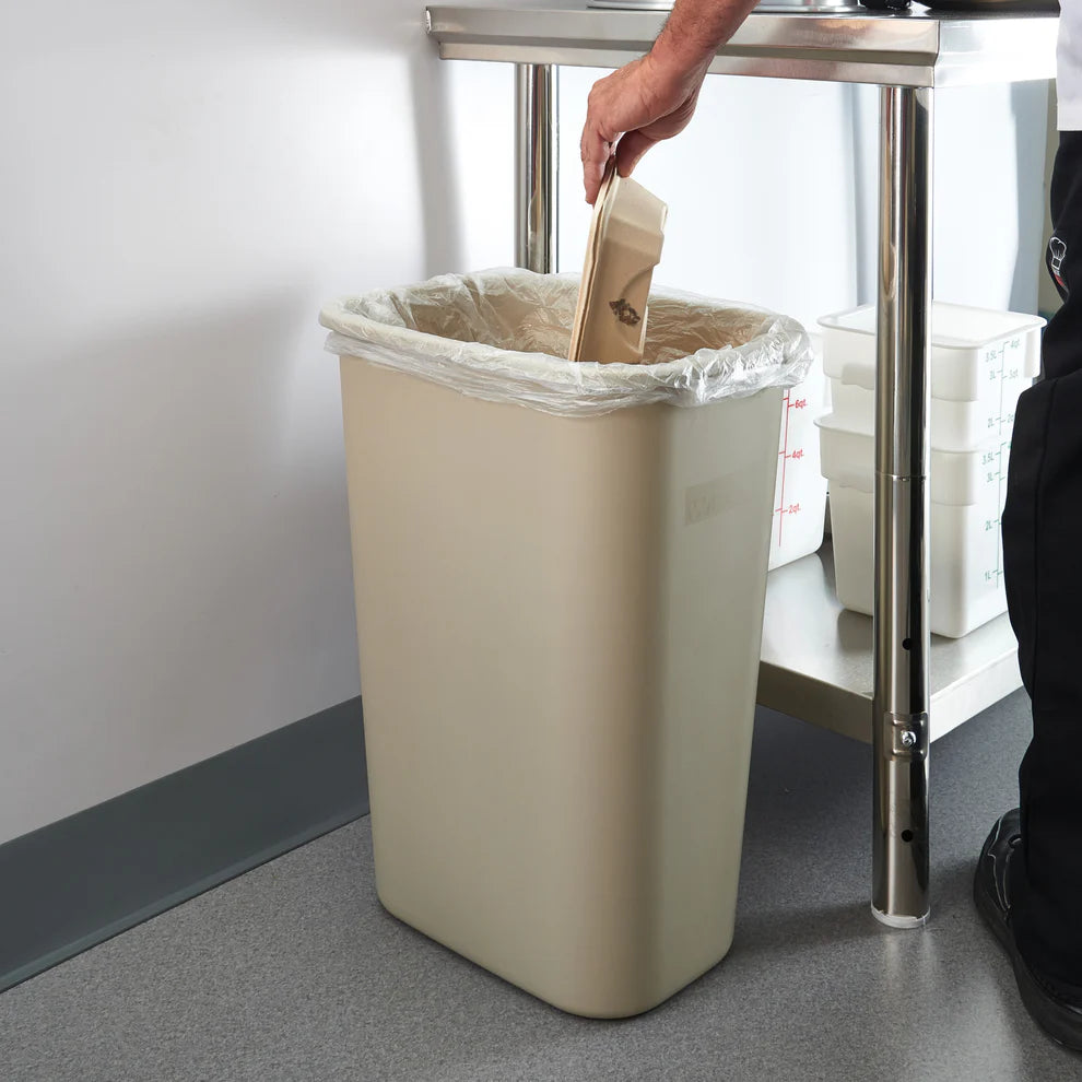 Winco PWR-28BE to 41K, 28-41 Qt Rectangular LDPE Wastebaskets, EA