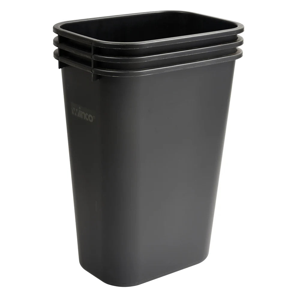 Winco PWR-28BE to 41K, 28-41 Qt Rectangular LDPE Wastebaskets, EA