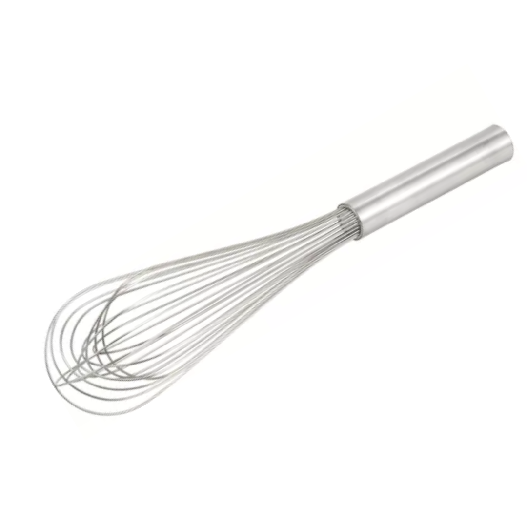 14-inch long stainless steel piano wire whip stanton trading designed for efficient whipping and blending, featuring a sturdy handle and flexible wires for optimal aeration.