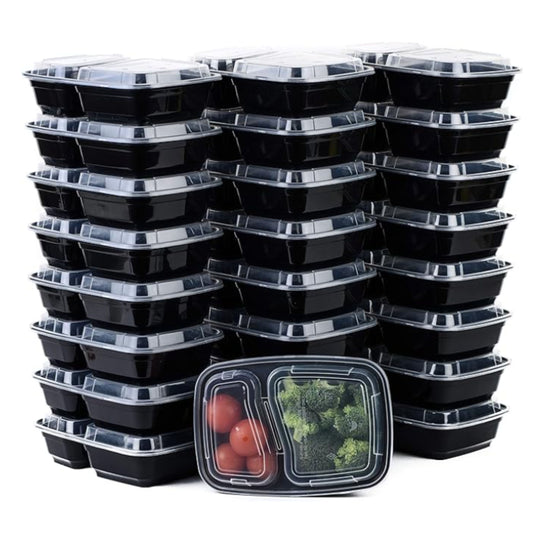 32oz Microwavable Food Storage Rectangular Meal Prep Container with Lids Great for Reusable Lunch Box, Leak Proof Restaurant Take-Out, Catering