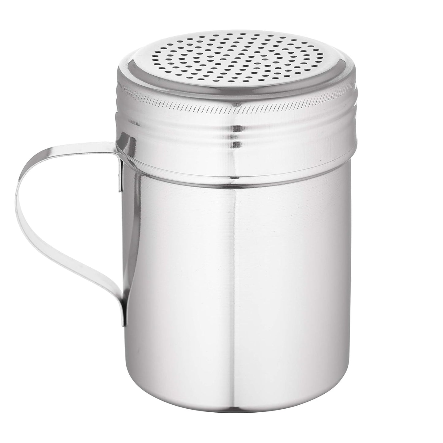 Stainless Steel Versatile Dredge Shaker Set with Handles 10 Ounce - Salt, Pepper, Sugar, Condiments, Oregano, Spices Shaker for Restaurants, Baking, Cooking by EcoQuality (10oz)