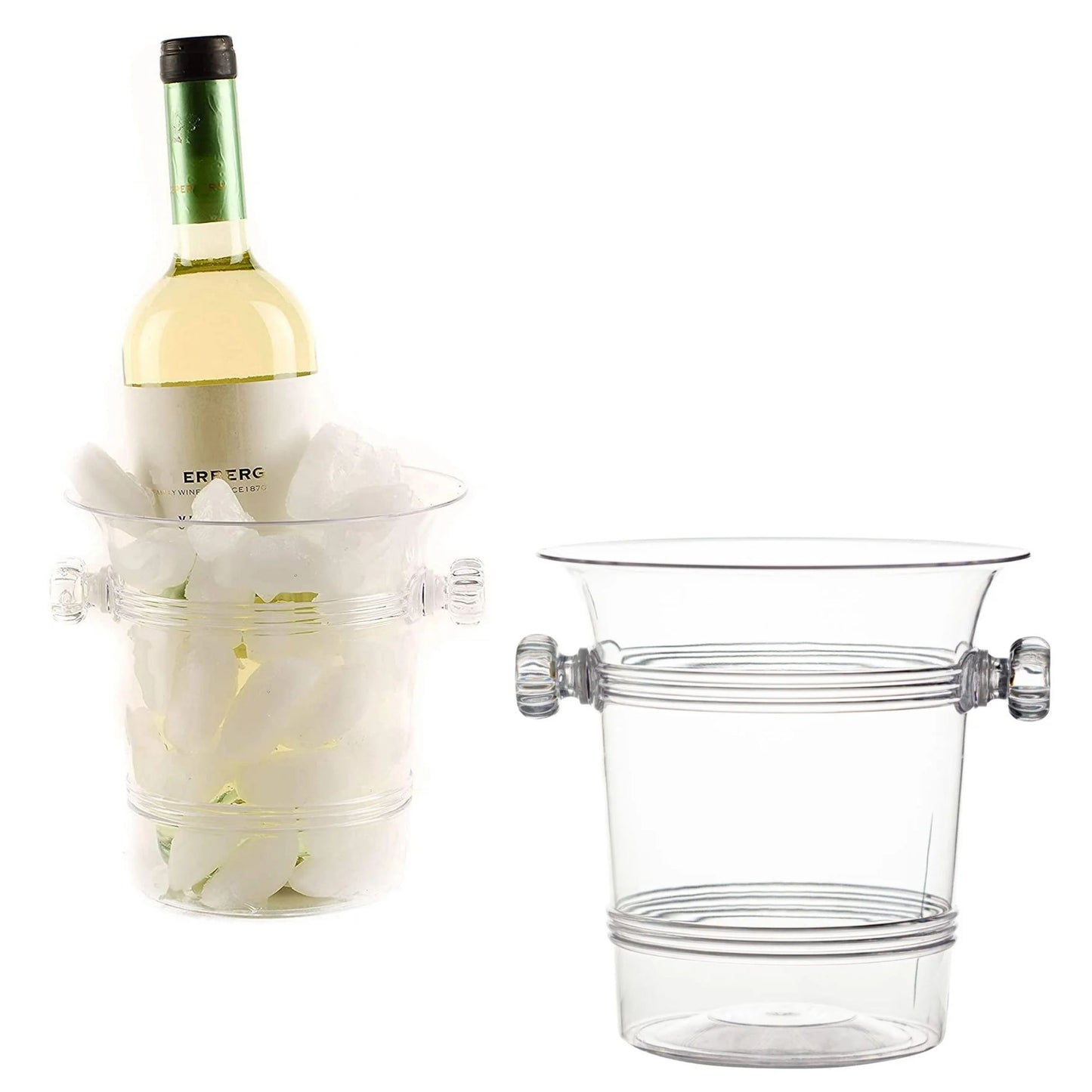 6" Clear Plastic Ice Bucket Cooler for Wine & Champagne