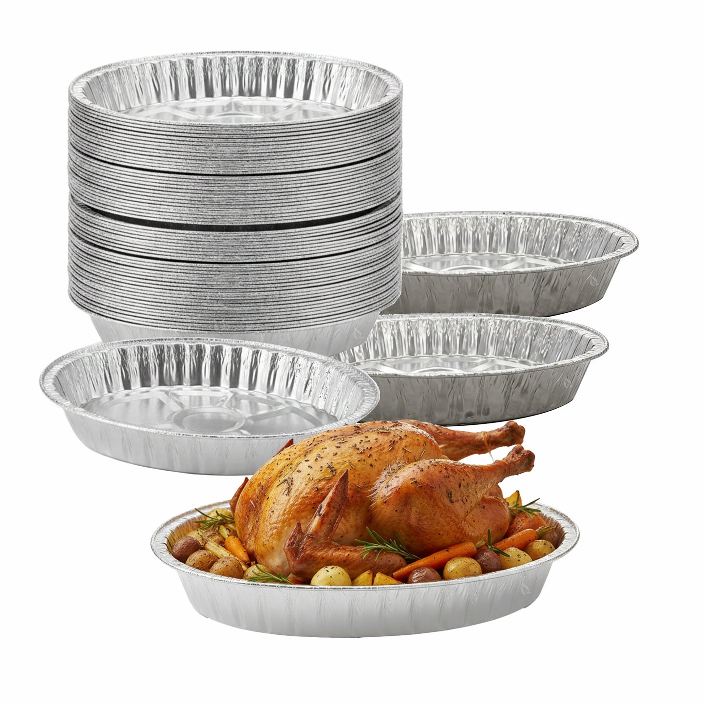 Disposable Aluminum Foil Oval Turkey Roaster Deep Pan