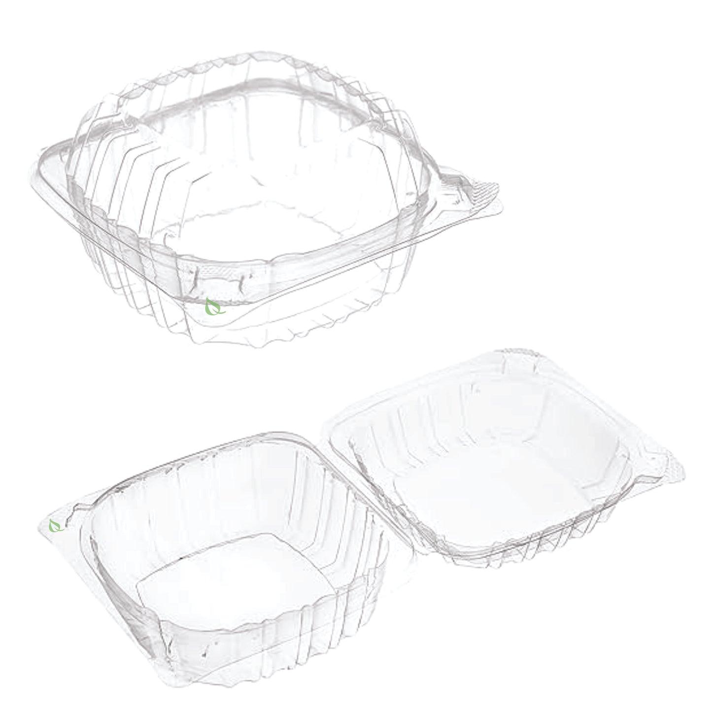 6" x 6" Clear Plastic Clamshell Take Out Food Container