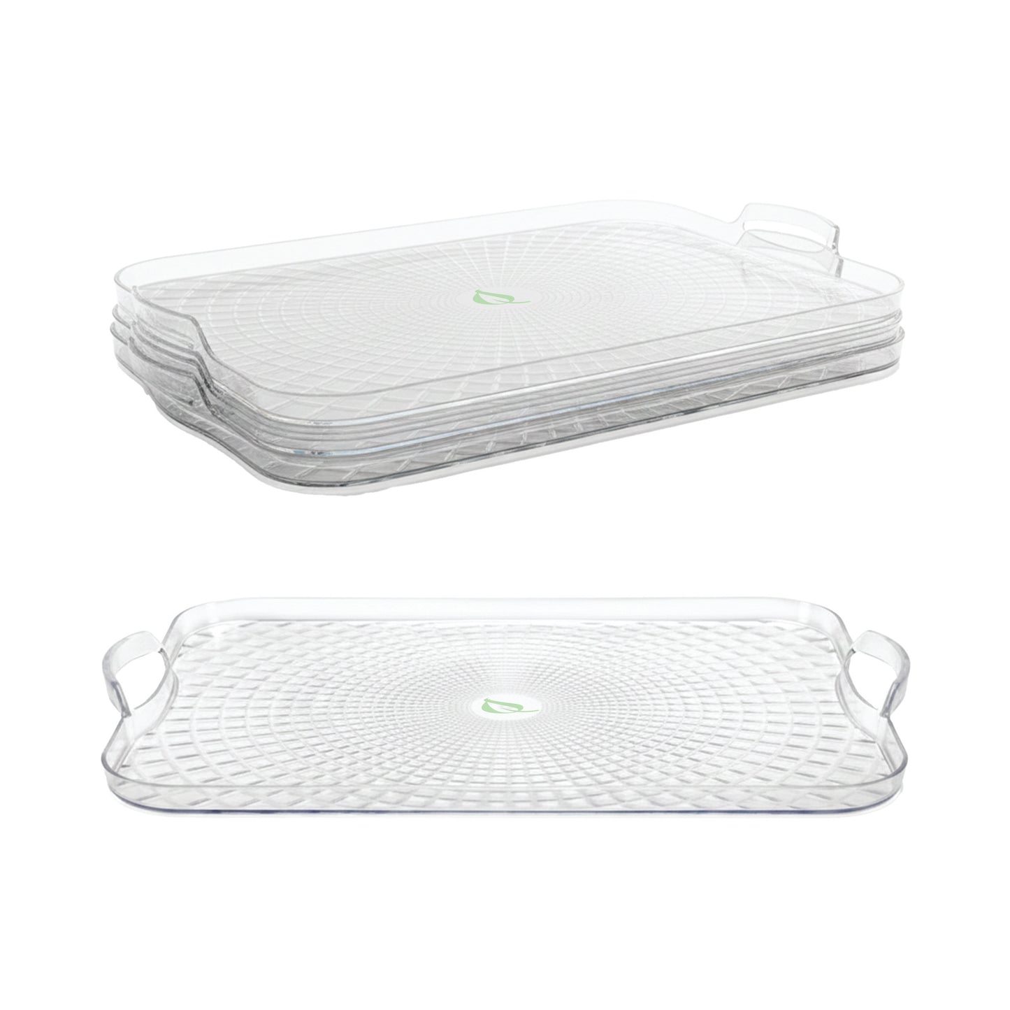 18"x13" Clear Serving Pixel Tray with Handles
