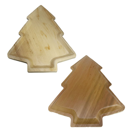 Christmas tree shaped palm leaf plates eco friendly disposable dinnerware