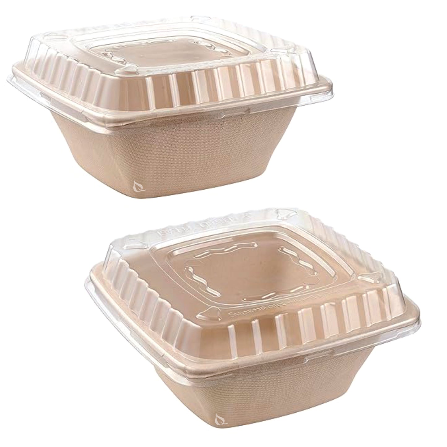 Eco Friendly Disposable Square Bowls Compostable Container with Dome Lids