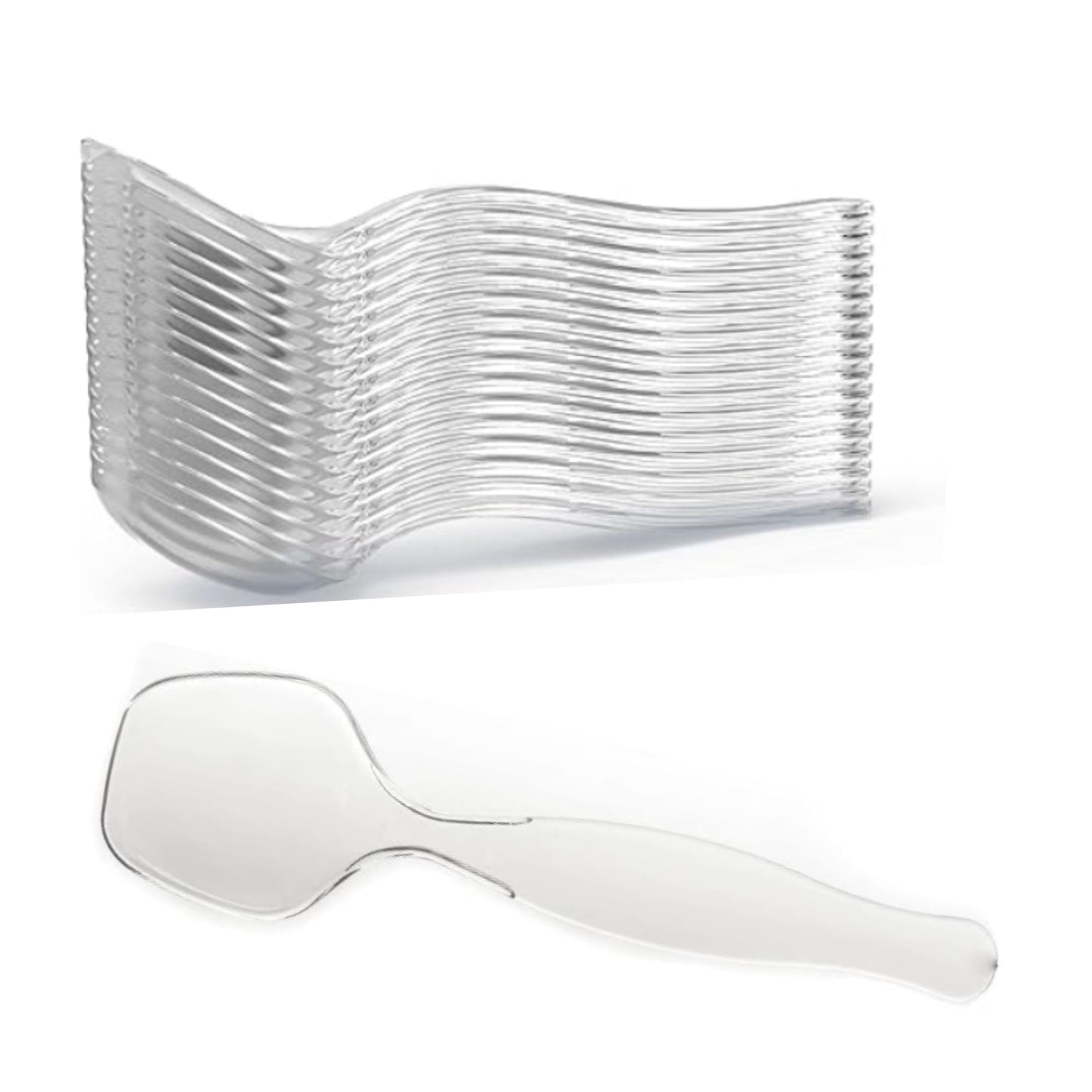 Disposable Plastic Clear Serving Spoons | Heavy Duty | Large 8.5