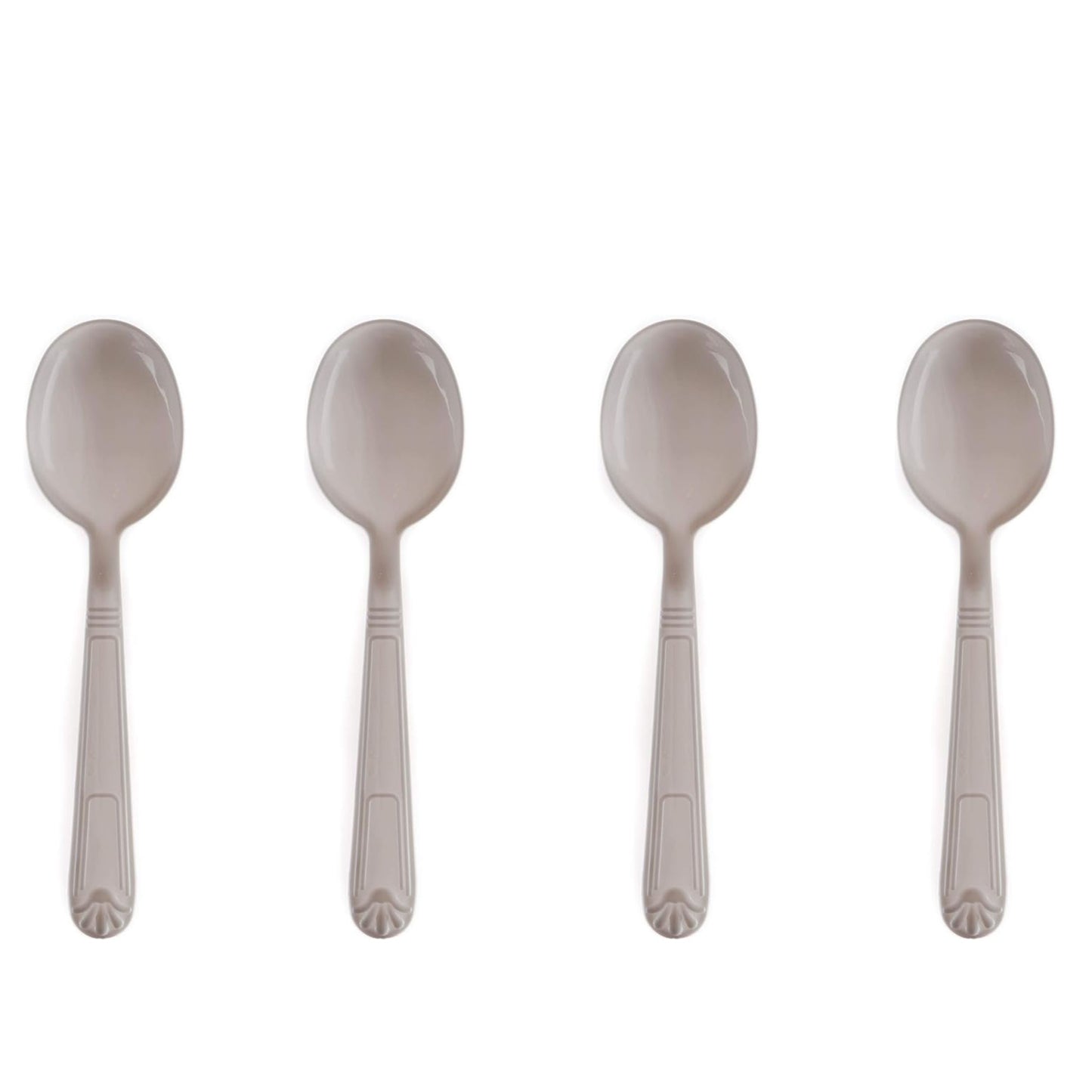 Disposable Plastic Heavy Weight Spoons Black/White Unwrapped