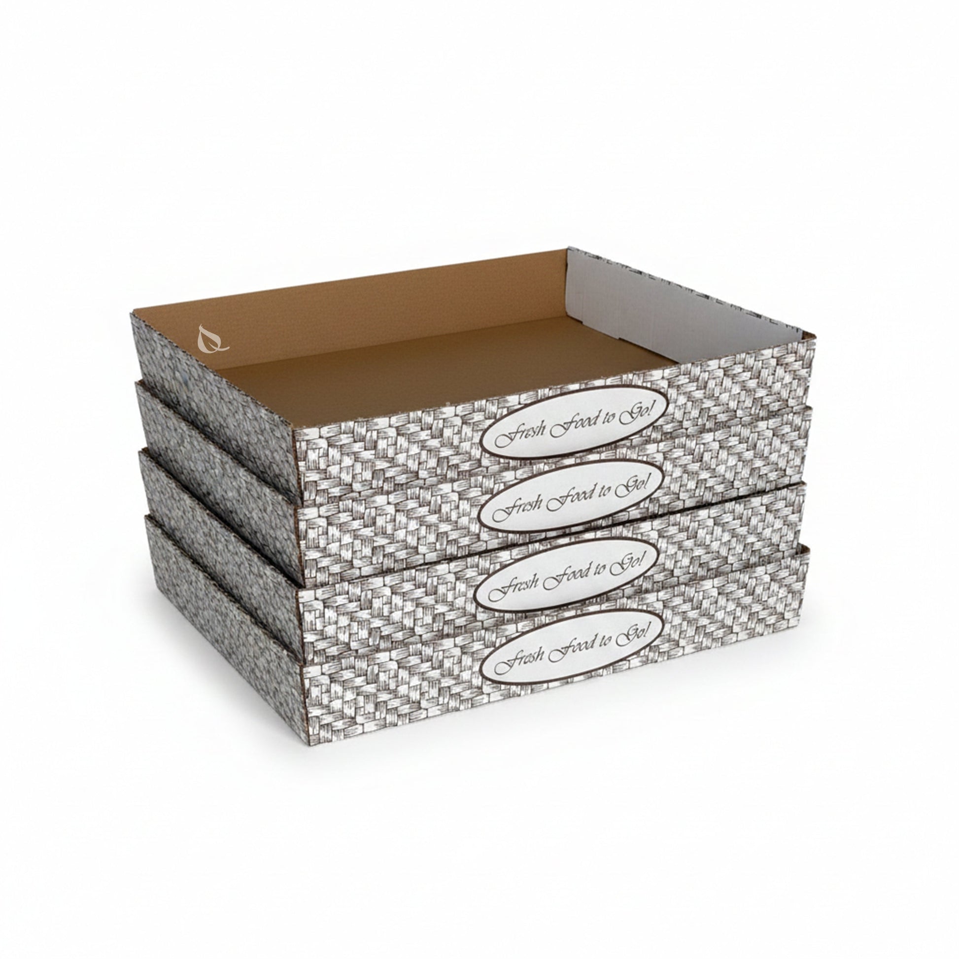 Rectangular 21x12x3 Inches corrugated kraft carry out box for stadium restaurant and event food service