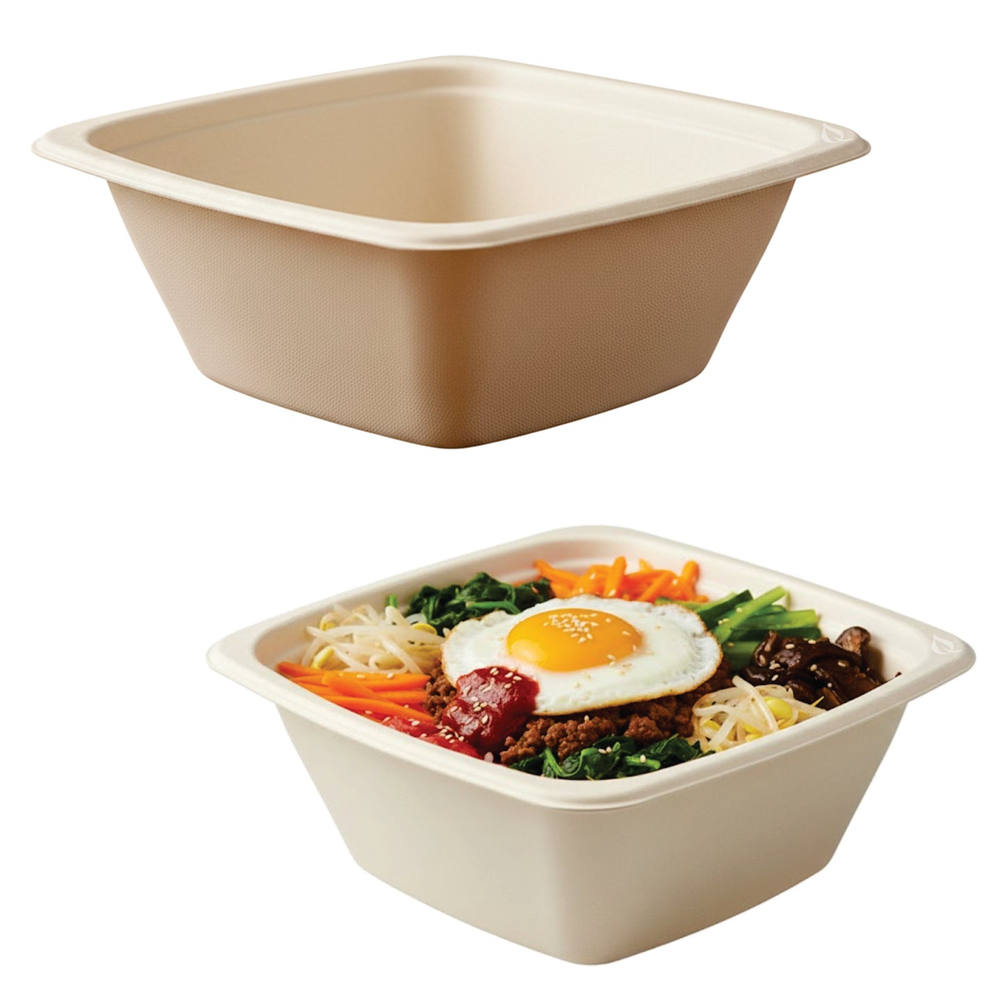 24oz Eco Friendly Disposable Square Bowls Compostable Container