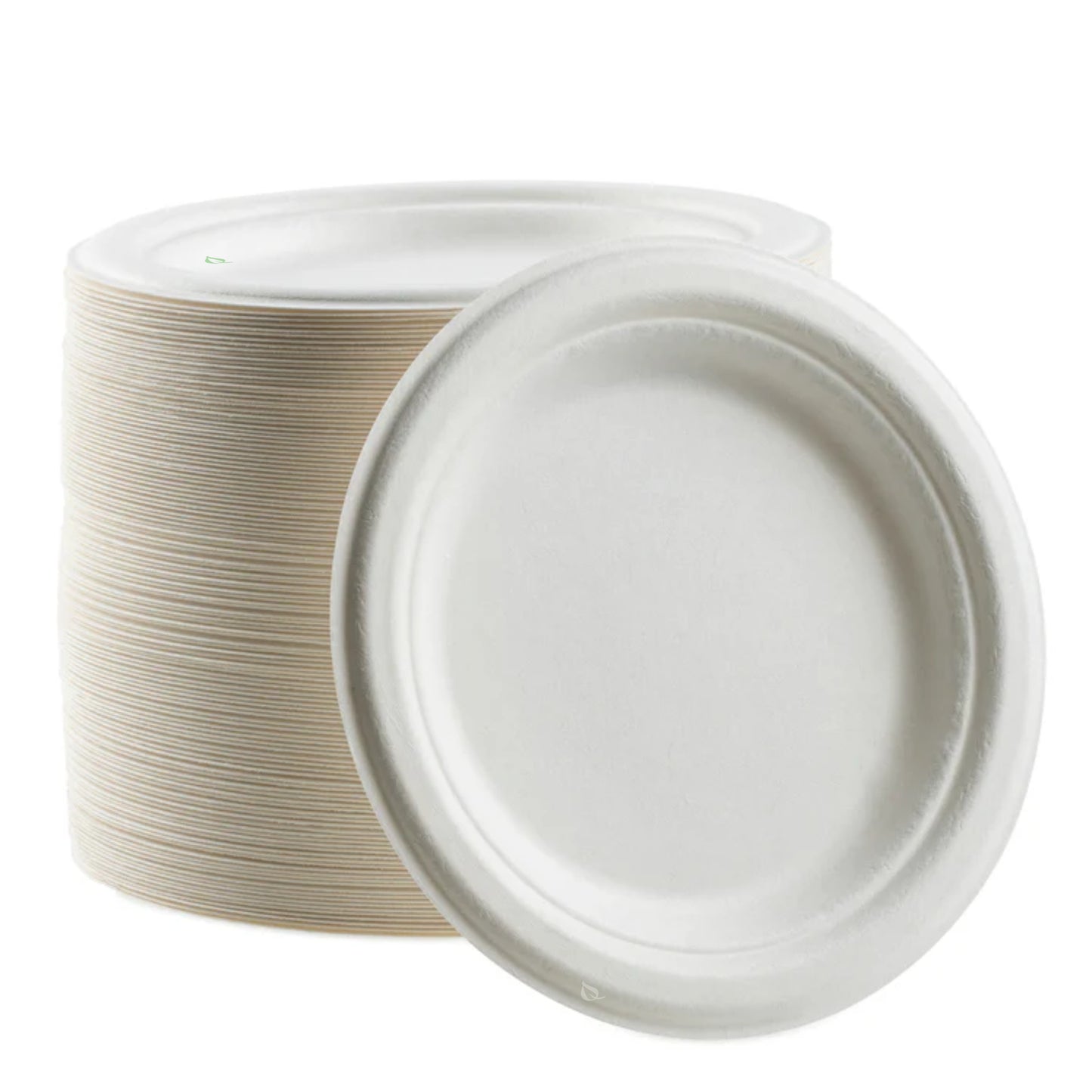 9 Inch Round White Compostable Fiber Plates