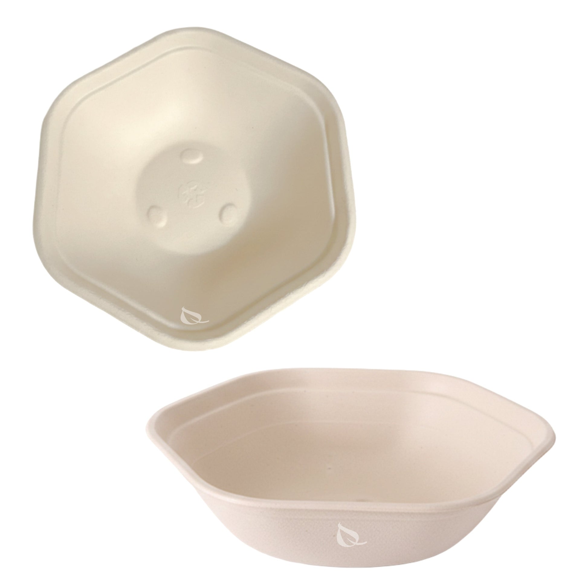 Hexagon 32oz disposable bowl made from sugarcane fiber compostable catering use