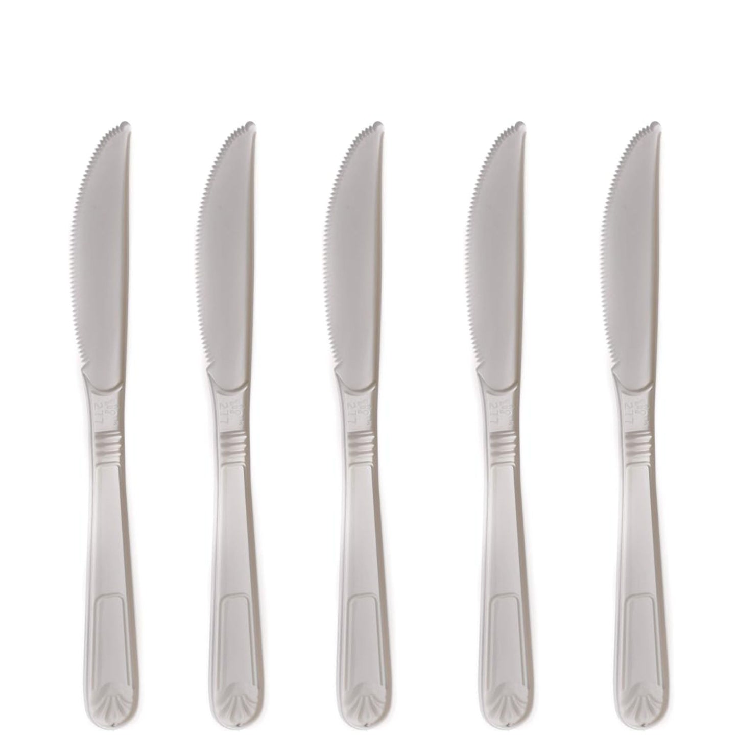 Disposable Plastic Heavy Weight Knives Black/White Unwrapped