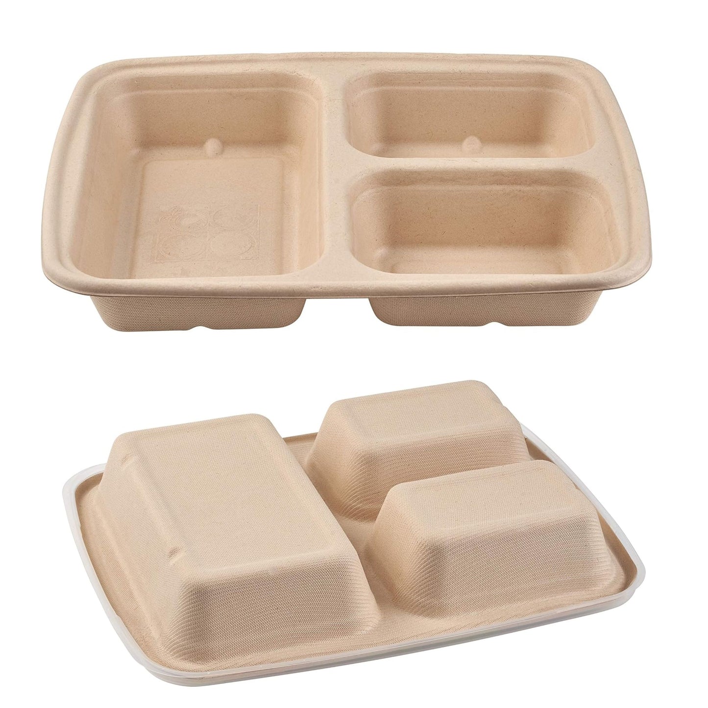 36oz 3 Compartment Compostable Food Storage Container
