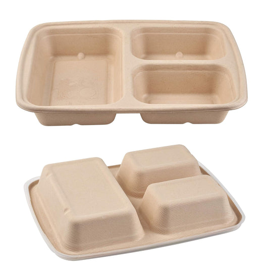36oz 3 Compartment Compostable Food Storage Container
