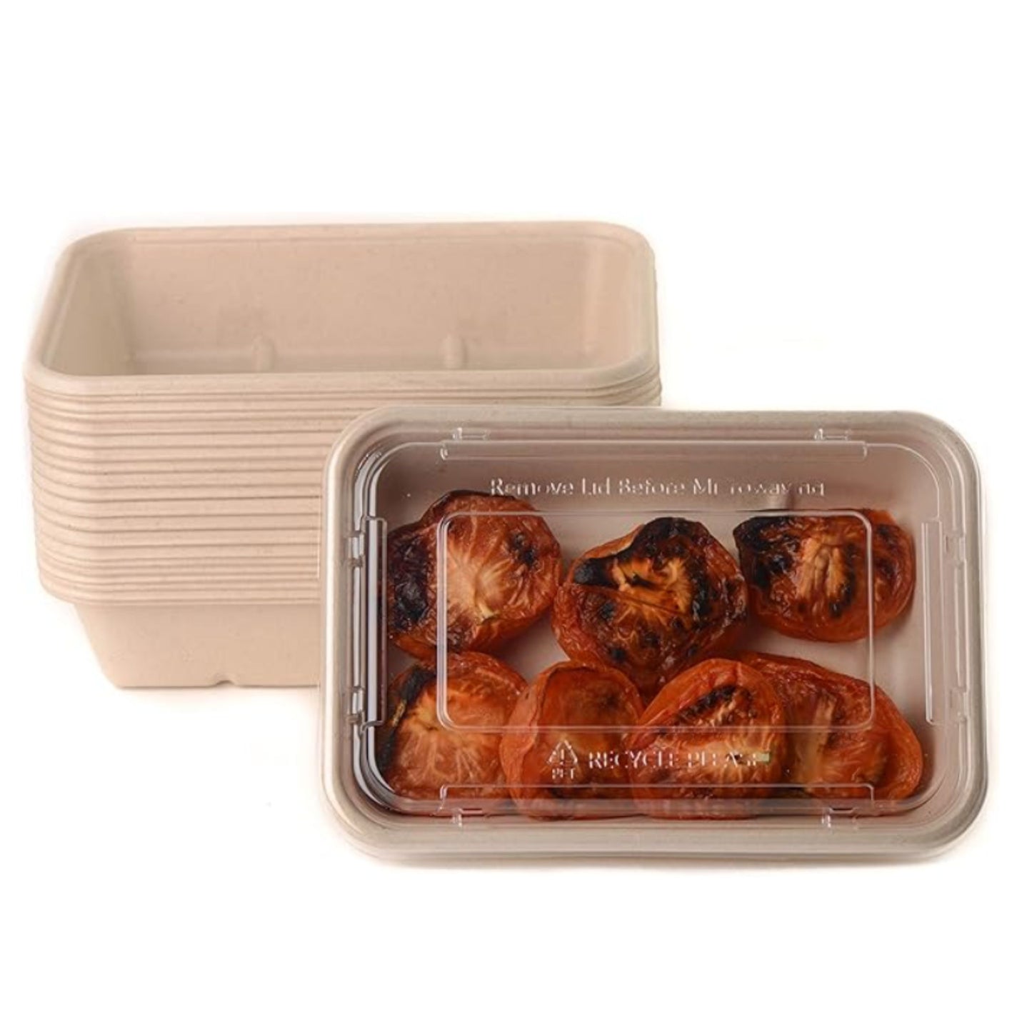 Compostable Rectangular Food Containers with Lids