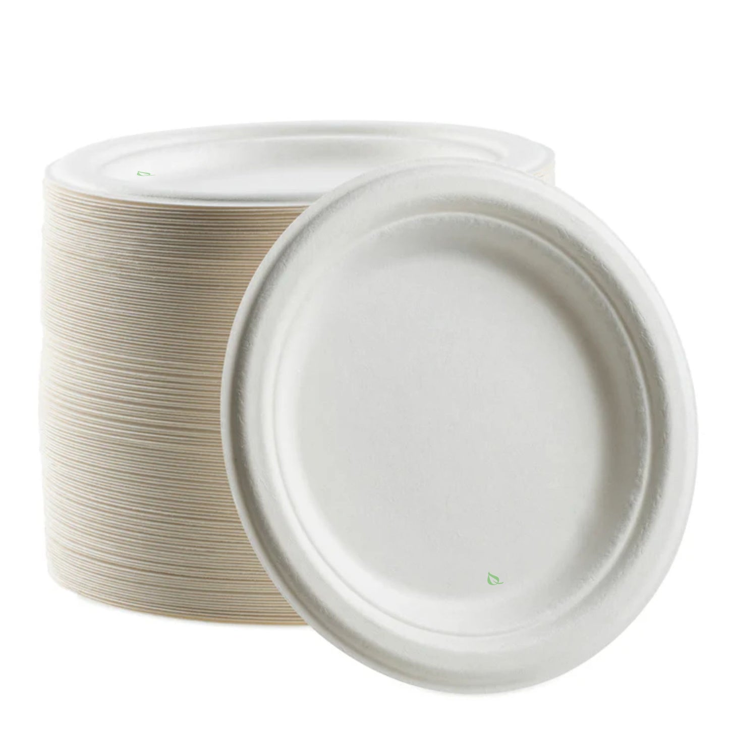 10 Inch Round White Compostable Fiber Plates