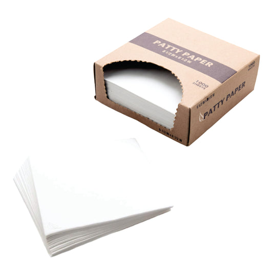 Burger Patty Liner Paper 5.5 x 5.5 Inches - Square Patty Papers, Baking Parchment Hamburger Patty Papers, Cookies and more!