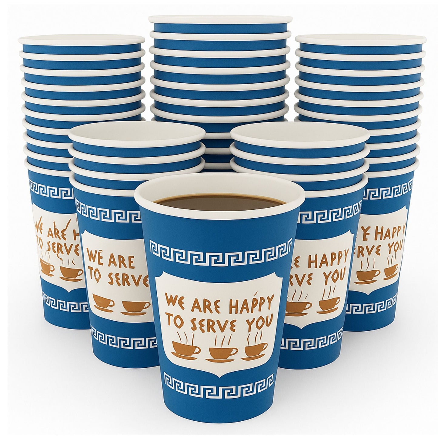 New York Greek Style Insulated Paper Hot Cold Cups
