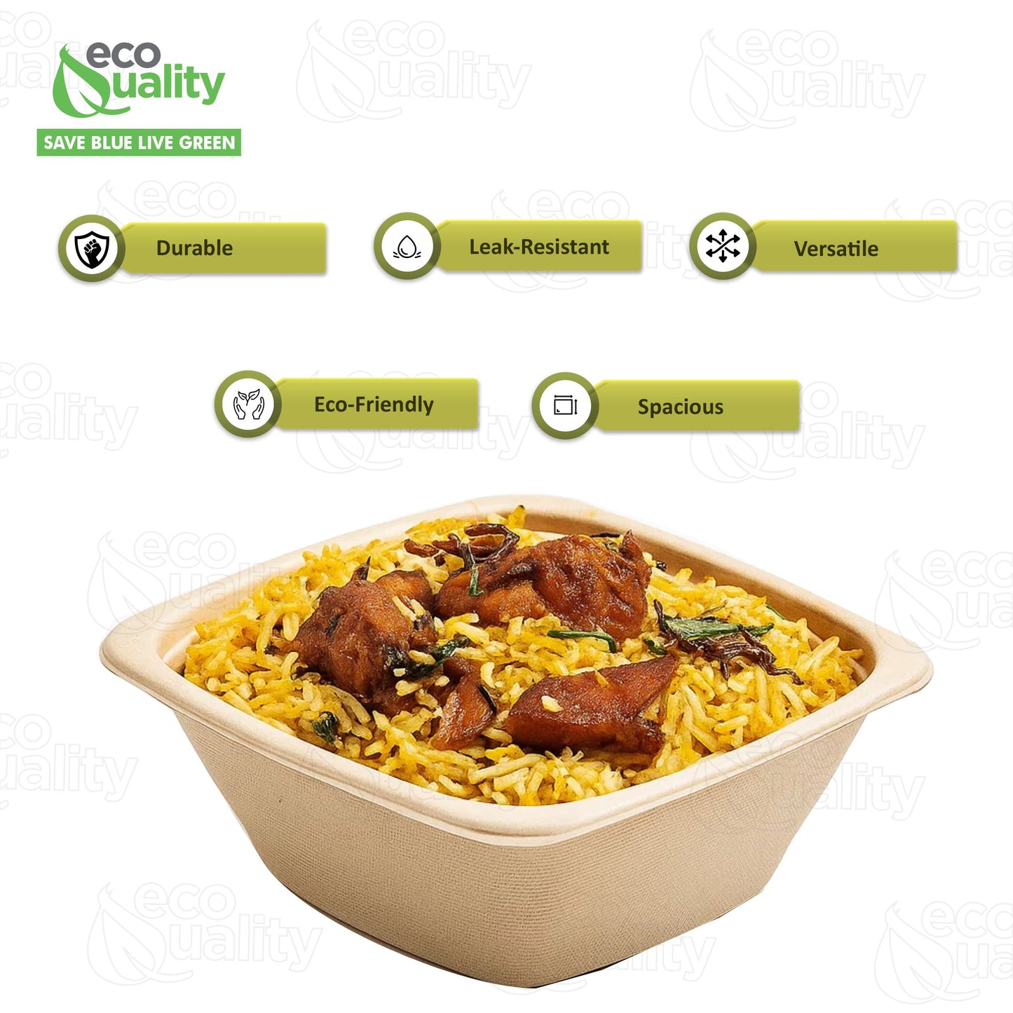 Eco Friendly Disposable Square Bowls Compostable Container