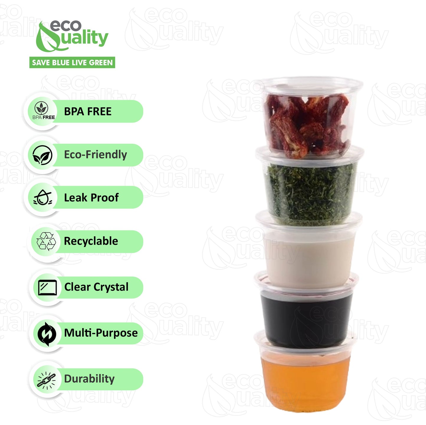 Round Plastic Deli Food Storage Containers with Lids Translucent Clear (8oz, 16oz, 32oz)