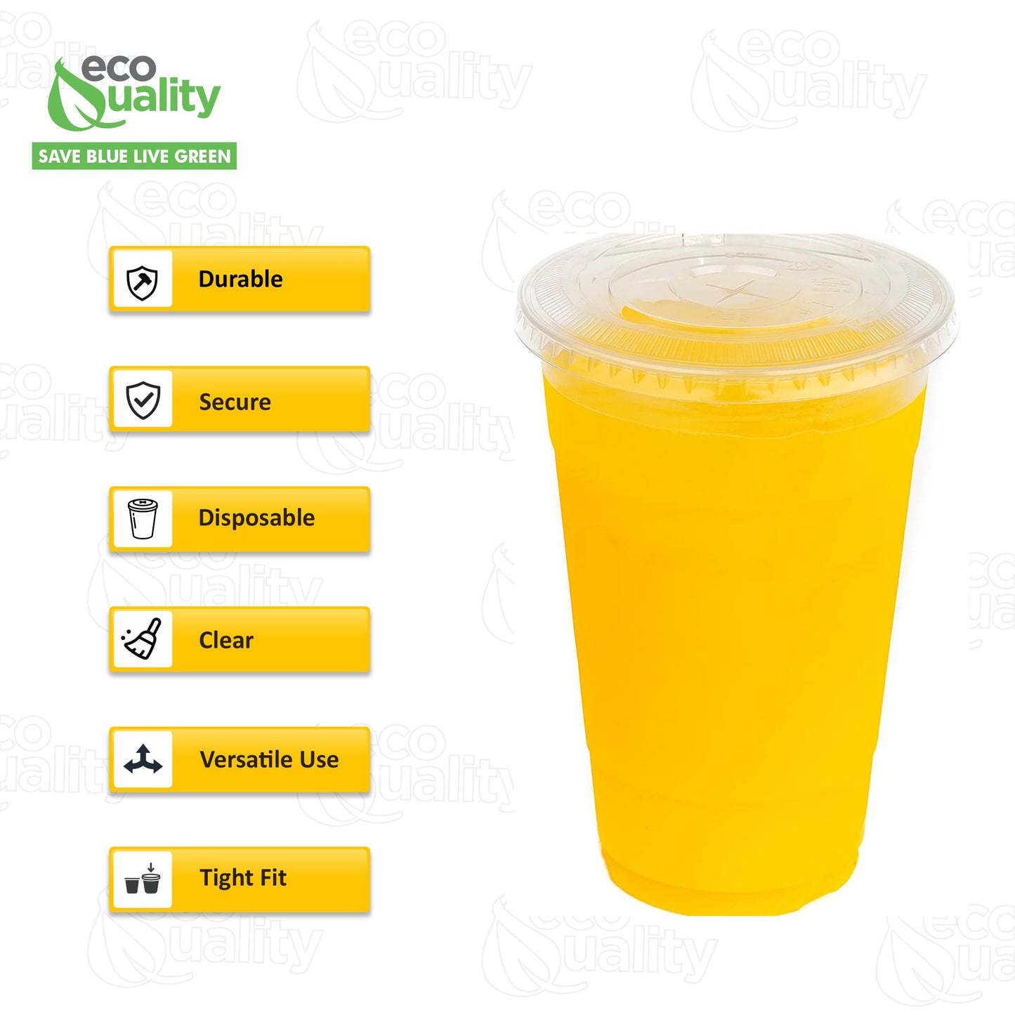 Disposable Clear Flat Plastic Cold Cup Lids For (9oz,10oz,12oz,14oz,16oz,20oz,24oz) Cups PET Lids
