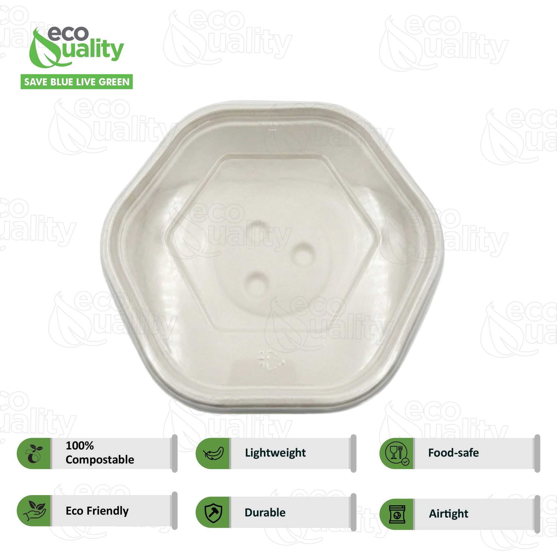 Hexagon 32oz disposable bowl made from sugarcane fiber compostable catering use