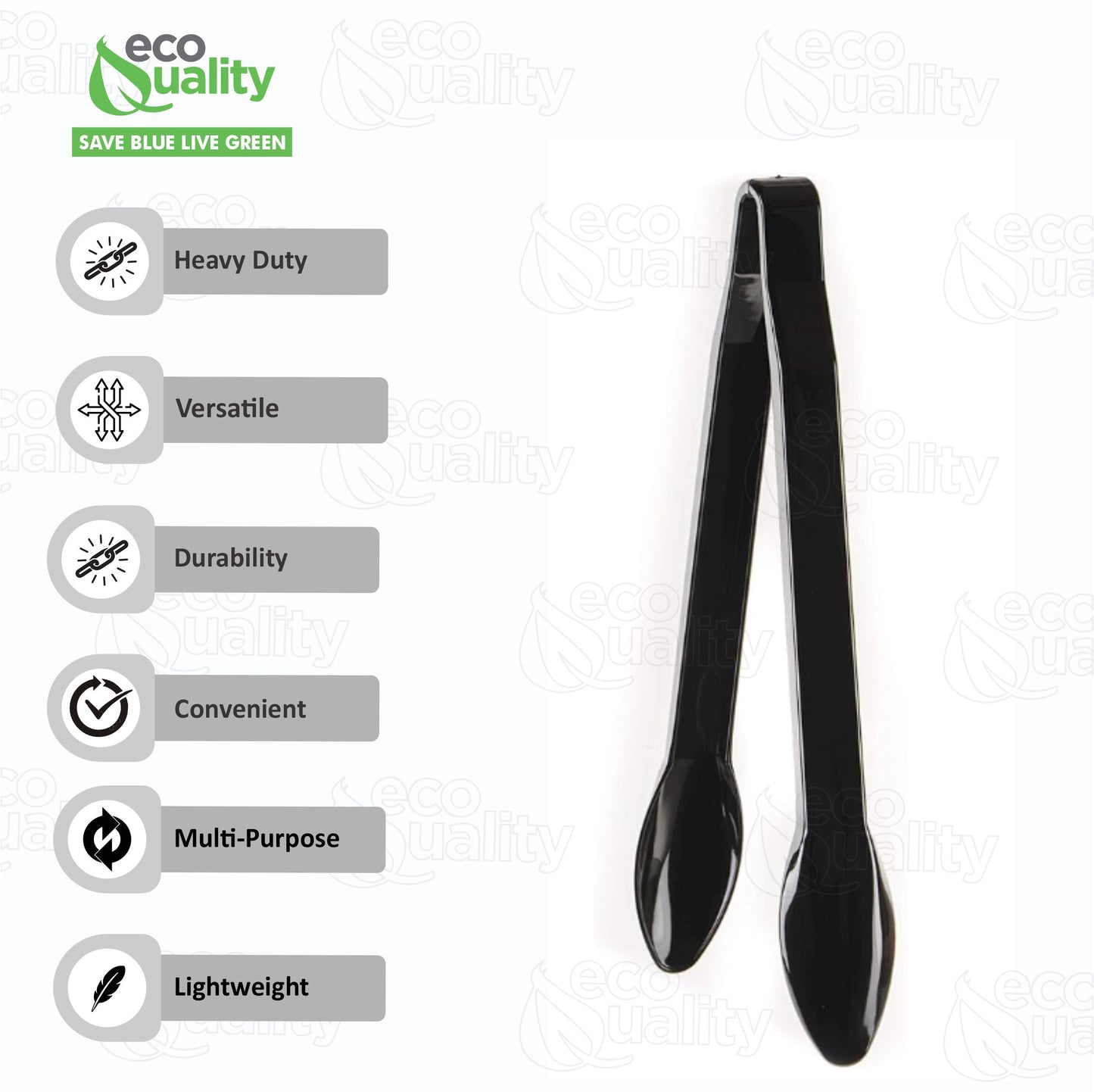 12" Heavy Duty Serving Tongs Black