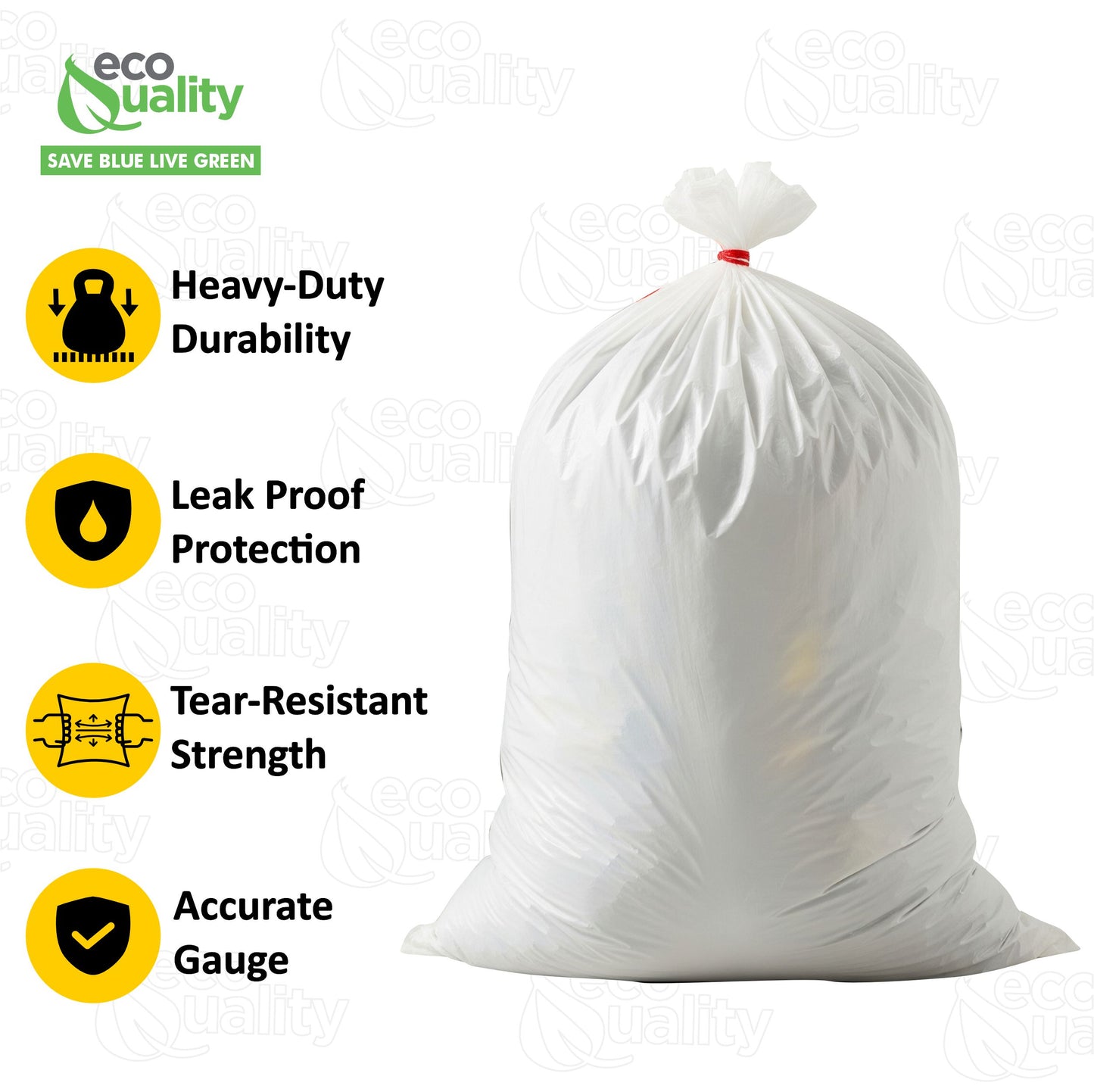 Plastic Trash Bags - White Tall Kitchen Garbage Bags (13 Gallon)