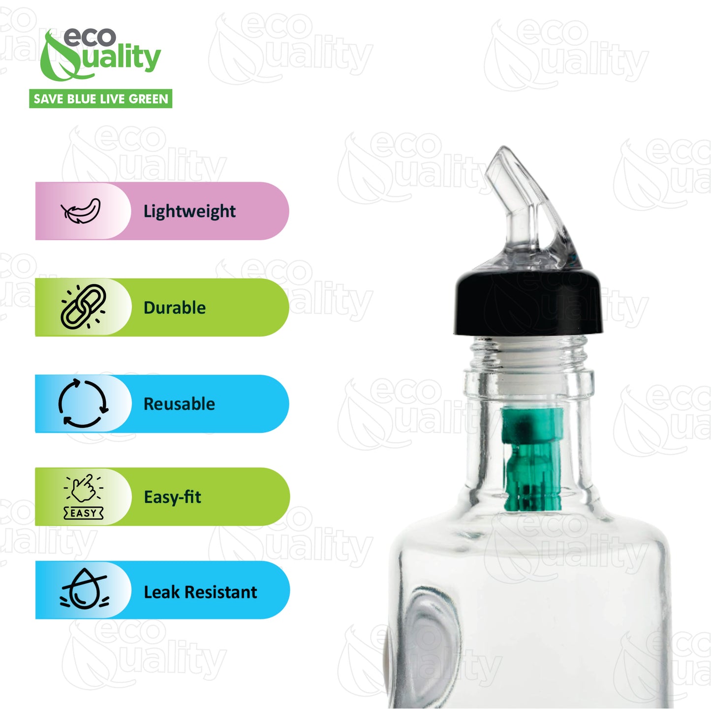Liquor Measured Bottle Pourers - Collared Automatic Measured Bottle Pourer (0.5oz, 0.75oz, 1oz)
